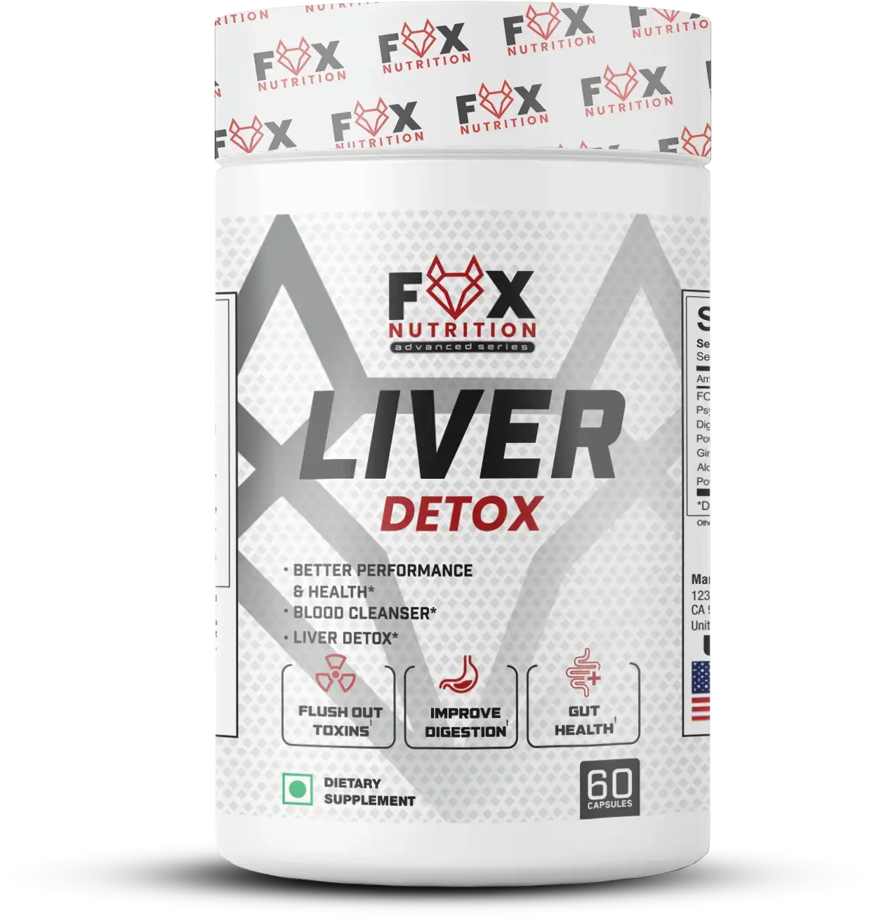 FoxNutrition Liver Detox supplement for liver cleanse, digestion and gut health in India